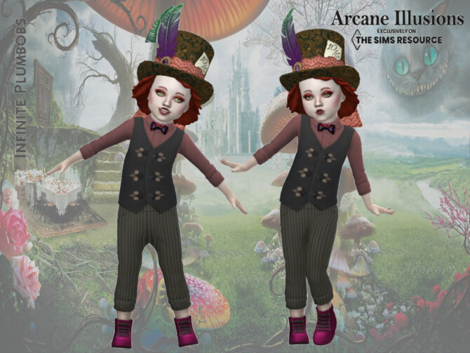 Sims 4 Arcane Illusions Toddler Mad Hatter Suit by InfinitePlumbobs at TSR