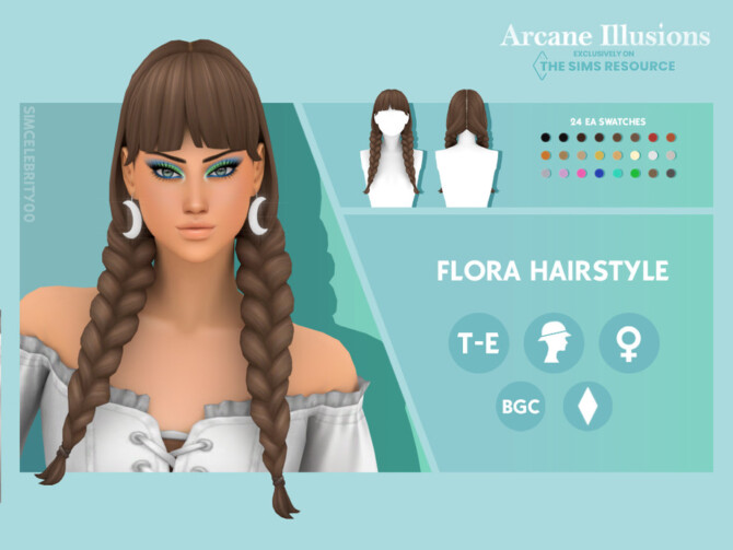 Sims 4 Arcane Illusions   Flora Hairstyle by simcelebrity00 at TSR