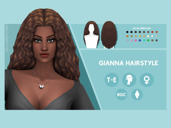Sims 4 Gianna Hairstyle by simcelebrity00 at TSR
