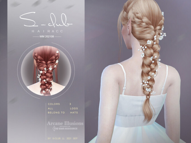 Sims 4 Arcane illusion Fairy hair accessories by S Club at TSR
