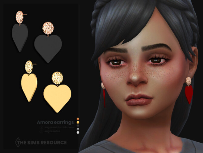 Sims 4 Amora earrings for kids by sugar owl at TSR