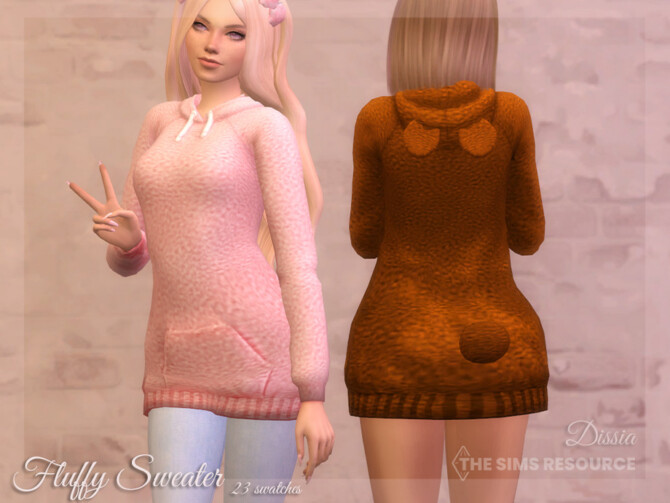 Sims 4 Fluffy Sweater by Dissia at TSR
