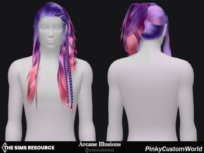 Sims 4 Arcane Illusions Magical Recolor of DarkNighTt Lithunium Hair by PinkyCustomWorld at TSR