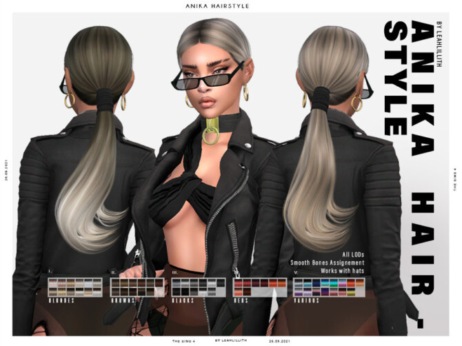 Sims 4 Anika Hairstyle by Leah Lillith at TSR