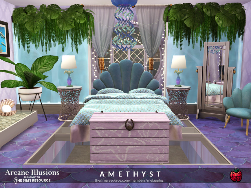 Arcane Illusions - Amethyst bedroom by melapples at TSR » Sims 4 Updates