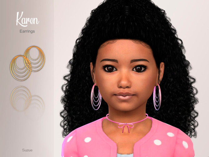 Sims 4 Karen Earrings Child by Suzue at TSR