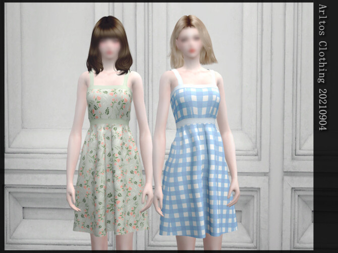 Sims 4 Print dress by Arltos at TSR