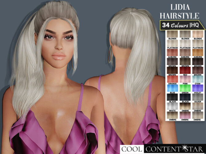 Sims 4 Hairstyle 12 Lidia tail by sims2fanbg at TSR