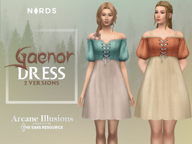 Sims 4 Arcane Illusions   Gaenor Dress by Nords at TSR