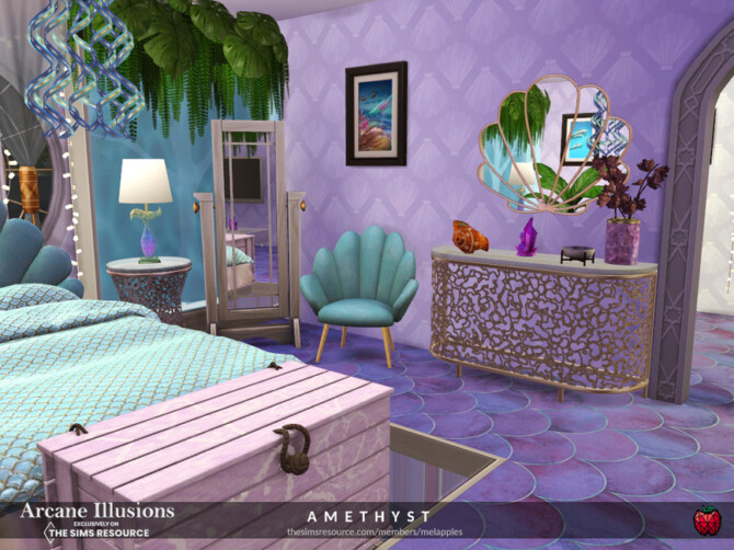 Sims 4 Arcane Illusions   Amethyst bedroom by melapples at TSR