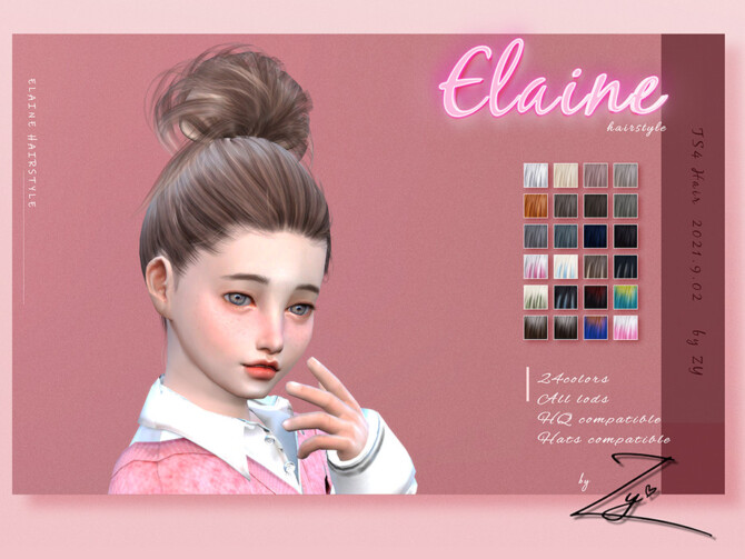 Sims 4 Elaine hairstyle by Zy at TSR