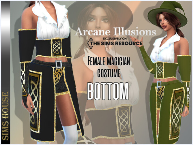 Sims 4 Arcane Illusions Female magician costume Hat by Sims House at TSR