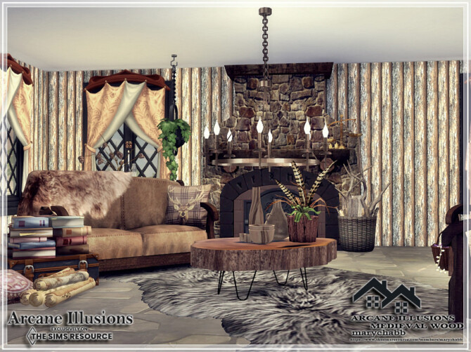 Sims 4 Arcane Illusions   Medieval Wood by marychabb at TSR