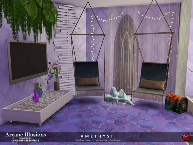 Sims 4 Arcane Illusions   Amethyst bedroom by melapples at TSR