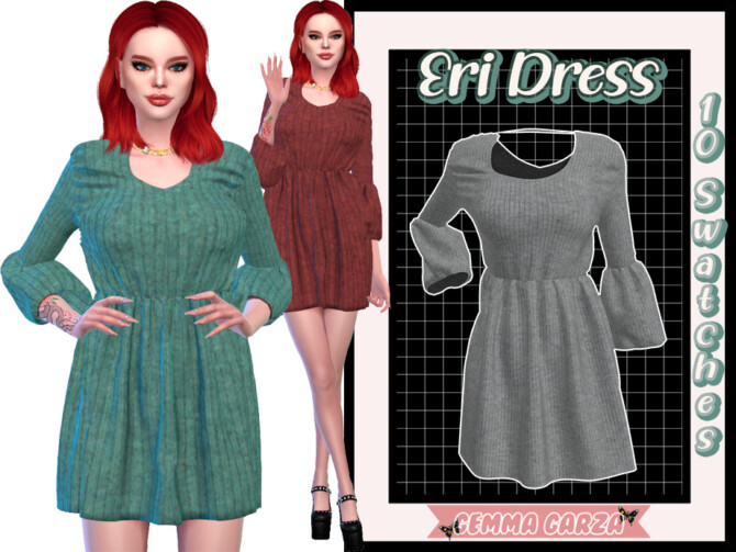 Sims 4 Eri Dress by GemmaGarza at TSR