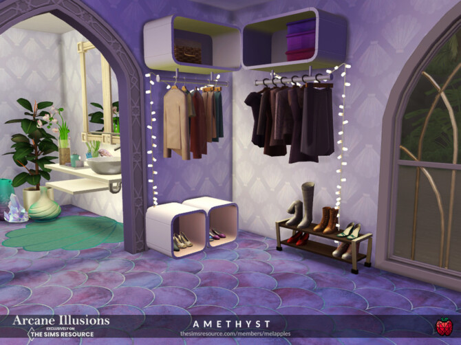 Sims 4 Arcane Illusions   Amethyst bedroom by melapples at TSR