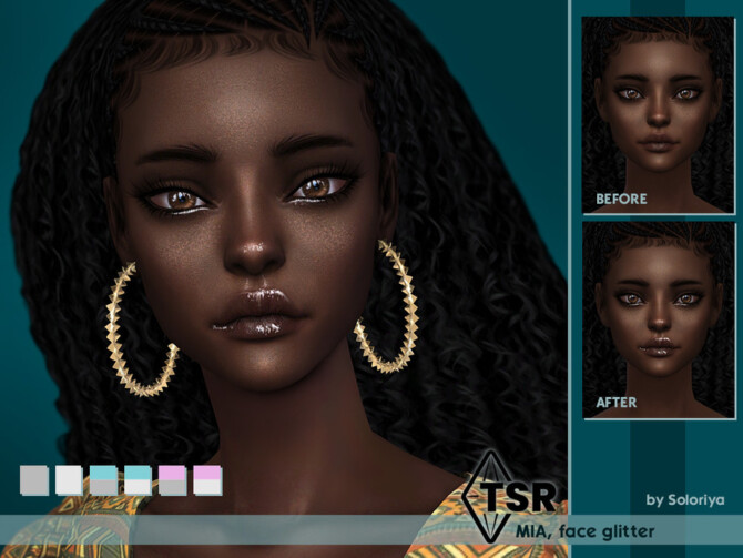 Sims 4 Mia face glitter by soloriya at TSR