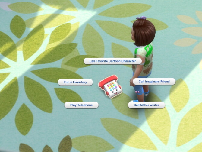 Sims 4 Functional toddler play telephone by PandaSamaCC at TSR