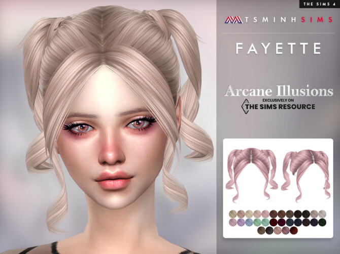 Sims 4 Arcane illusions   Fayette Hair by TsminhSims at TSR