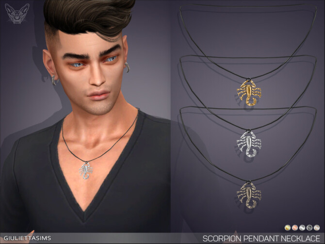 Sims 4 Scorpion Pendant Male Necklace by feyona at TSR