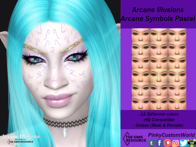 Sims 4 Arcane Illusions   Arcane Symbols Pastel by PinkyCustomWorld at TSR