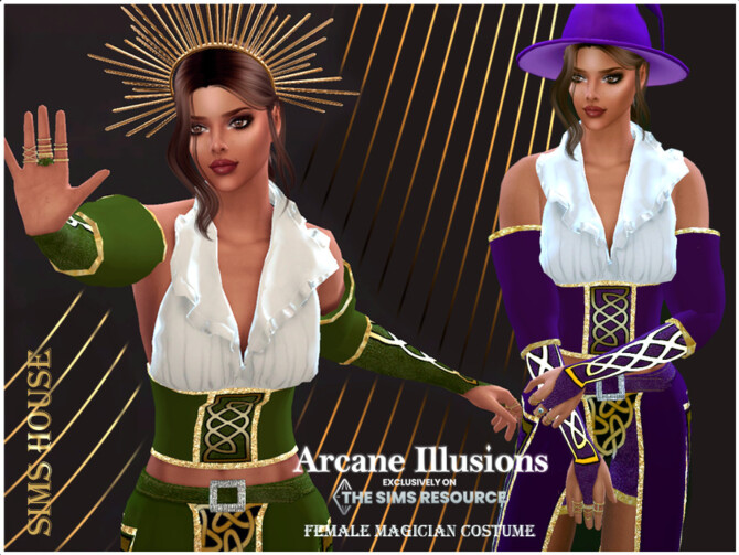 Sims 4 Arcane Illusions Female magician costume top by Sims House at TSR