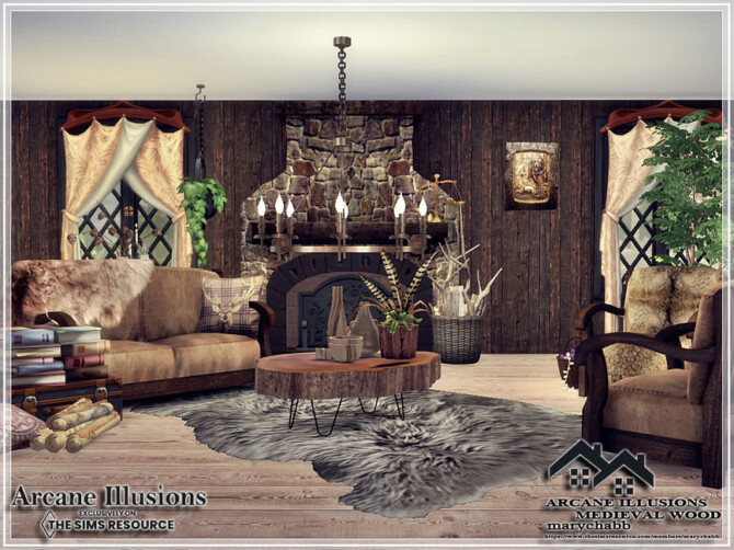 Sims 4 Arcane Illusions   Medieval Wood by marychabb at TSR
