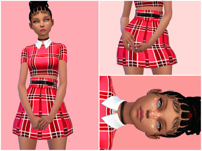 Sims 4 Plaid Set | Skirt by Saruin at TSR