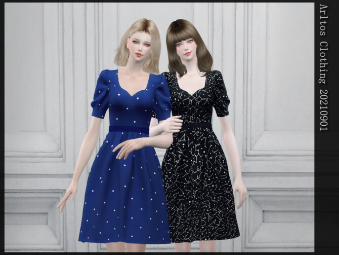 Sims 4 Elegant dress by Arltos at TSR