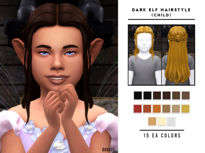 Sims 4 Dark Elf Hairstyle by OranosTR at TSR