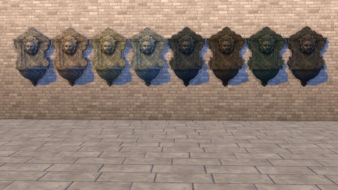 Sims 4 Stone Faced Wall Fountain Overhaul by xordevoreau at Mod The Sims 4