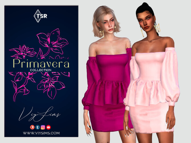 Sims 4 Primavera Collection   Dress II by Viy Sims at TSR