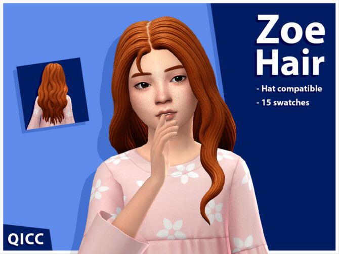 Sims 4 Zoe Hair by qicc at TSR