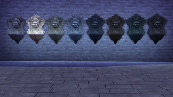 Sims 4 Stone Faced Wall Fountain Overhaul by xordevoreau at Mod The Sims 4