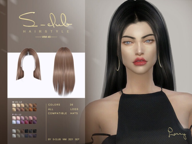 Sims 4 Mi Long Straight Hair (Lorry) by S Club at TSR