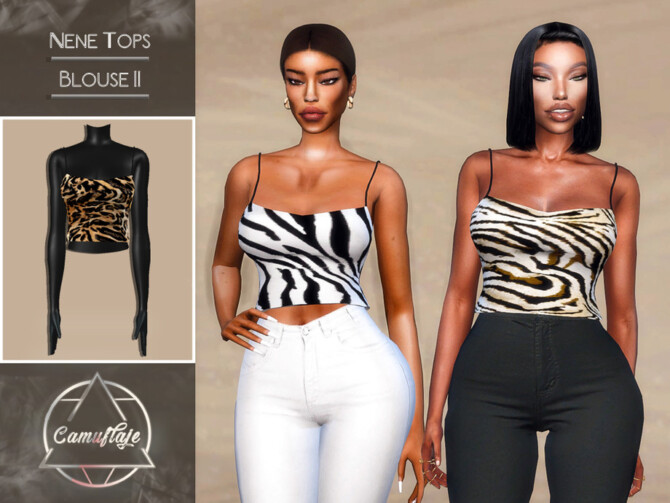 Sims 4 Nene Tops Blouse II by Camuflaje at TSR