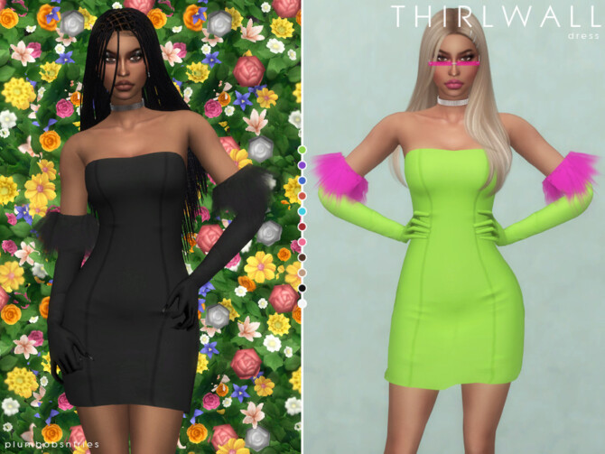 Sims 4 THIRLWALL dress by Plumbobs n Fries at TSR