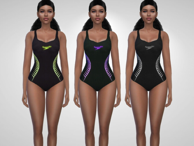 Sims 4 Black swimsuit by Puresim at TSR