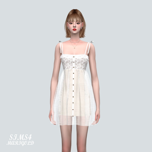 Sims 4 678 Lace Mini Dress at Marigold