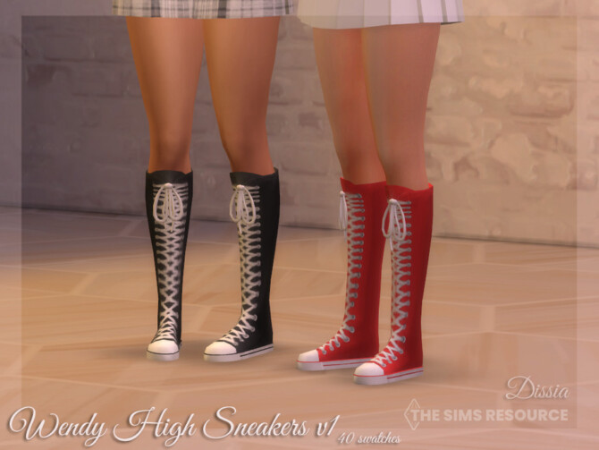 Sims 4 Wendy High Sneakers v1 by Dissia at TSR