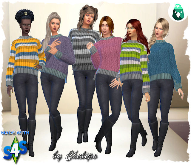 Sims 4 Warm Pullover by Chalipo at All 4 Sims