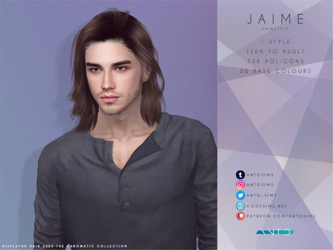 Sims 4 Jaime Hair by Anto at TSR