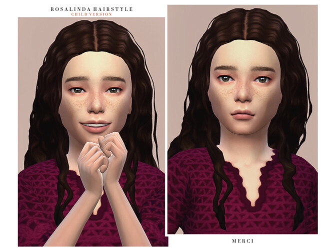Sims 4 Rosalinda Hairstyle  Child  by  Merci  at TSR