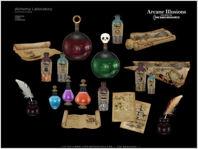 Sims 4 Arcane Illusions Alchemy Laboratory Pt.II clutter by Severinka  at TSR