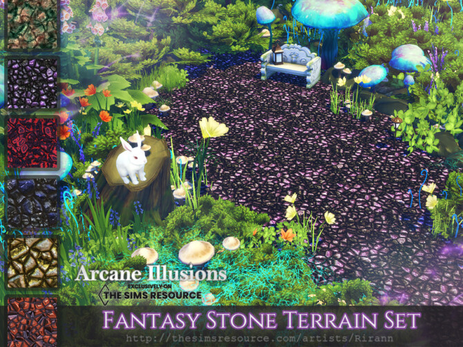 Sims 4 Arcane Illusions   Fantasy Stone Terrain Set by Rirann at TSR
