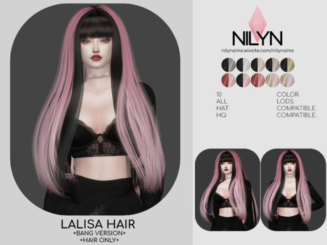Sims 4 Lalisa Hair Bang Version by Nilyn at TSR