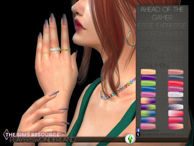 Sims 4 Essie Expressie Coffin Nails by PlayersWonderland at TSR