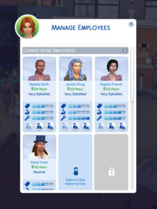 Hire More Retail Employees by Simmiller at Mod The Sims 4