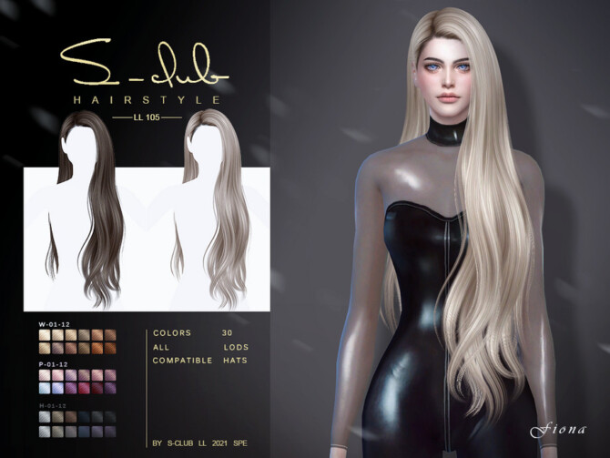 Sims 4 Long hair (Fiona) by S Club at TSR