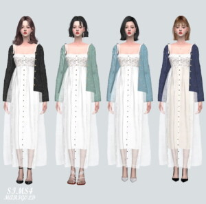 78 Cardigan With Lace Long Dress at Marigold